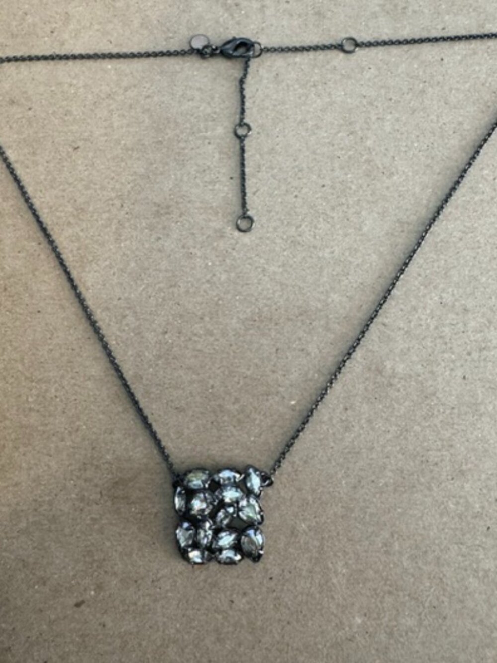 ALEXIS BITTAR CRYSTAL RUTHENIUM PLATED NECKLACE